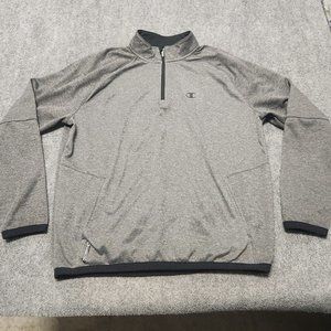 Champion Jacket Mens Large Gray 1/4 Zip DUO Fold Warm CTRL Long Sleeve Pockets